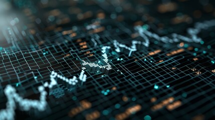 Business crisis, holographic price drop, futuristic financial impact, dark digital background