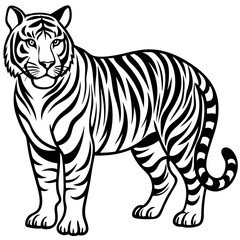 Tiger sideways vector 