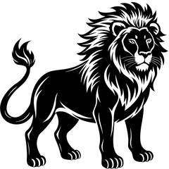 silhouette lion vector