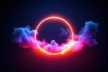 Obraz premium Neon Circle with Smoke