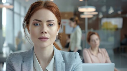 The confident businesswoman in office
