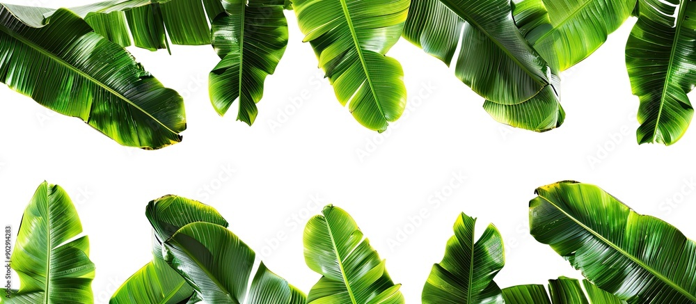 Leinwandbilder isolated on a white background there are leaves specifically banana leaves with copy space image