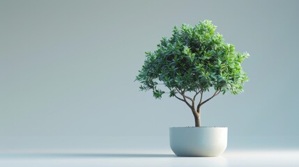 Minimalist indoor plant in a white pot against a clean, modern background. Ideal for decor, design, and nature-themed visuals.