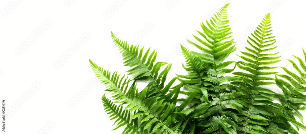 Fototapete isolated green fern leaves blechnum spicant on a white background are perfect for nature themed disp