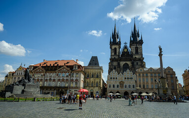 prague Old Town Square with Church of Our Lady before Tyn
