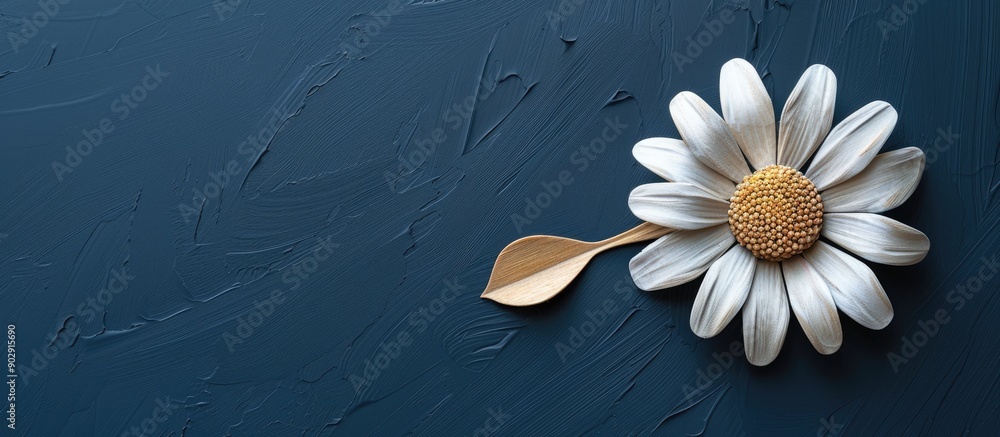 Poster a wooden daisy object with a stylish and decorative design on a copy space image