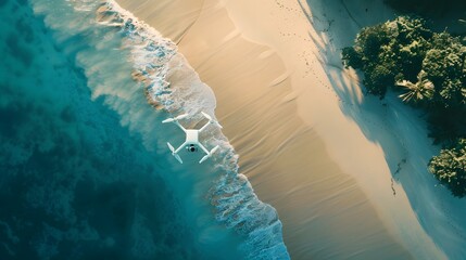 Drone Over a Tropical Beach