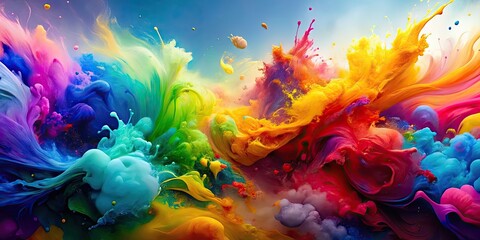 Obraz premium Abstract background of colorful paint flashes and liquid smears , abstract, background, paint, flashes, smears, liquid, oil