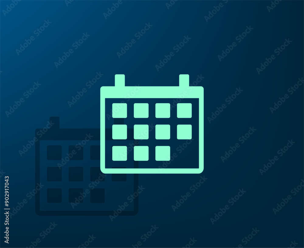 Poster vector illustration with shadow on blue background with gradient