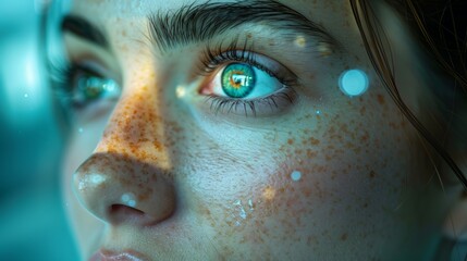 A close-up shot of a patient's eye during a CRISPR-based treatment.