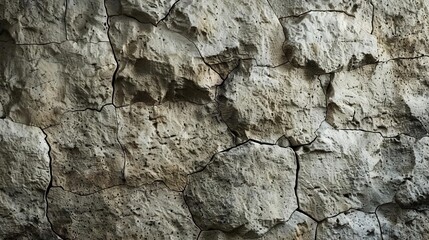Fototapeta premium Cracked Stone Texture: Background, Wall, Rough, Grunge, Gray, Pattern, Concrete, Cement, Rock, Surface