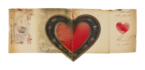 PNG Heart vintage old white background document.
