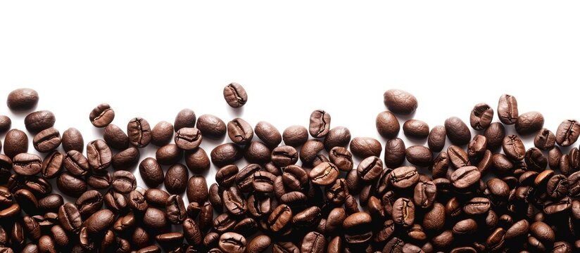 Ideal for wallpapers and backgrounds this isolated background showcases coffee beans perfect for use as a copy space image