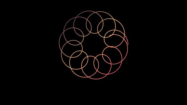 Dynamic Abstract Line Animation Creating Random Interwoven Patterns. Parametric Background Screensaver. 