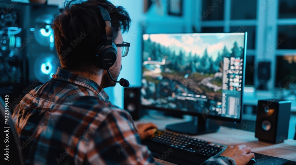 Poster a designer testing a new video game level