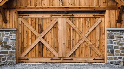 Naklejka premium Doors made of wood for barns and stables