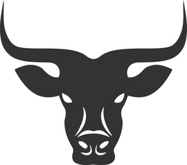 cow head minimalist logo design