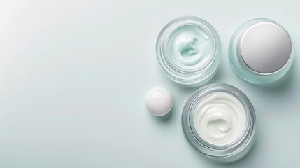 Gel and cream in a dual compartment jar, innovative skincare packaging, hyaluronic acid