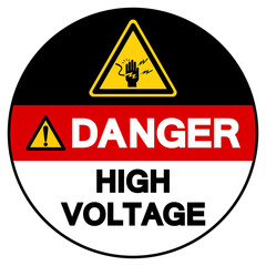 Obraz premium Danger High Voltage Symbol Sign, Vector Illustration, Isolated On White Background Label .EPS10