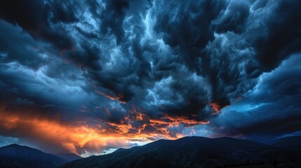Fototapeta premium Dramatic Storm Clouds Over Mountains