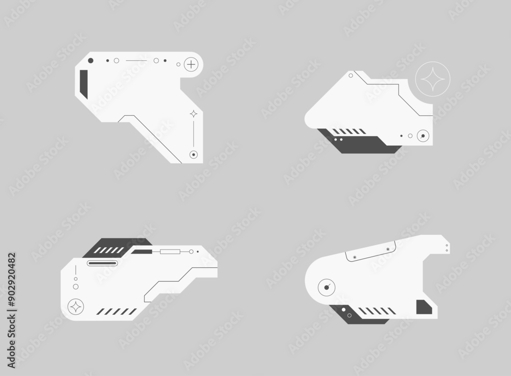Poster futuristic interface ui elements. futuristic hud elements. hud interface set. vector illustration.