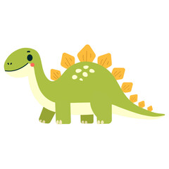 Childrens cute animal. Pretty dinosaur. Flat character for children. Vector illustration
