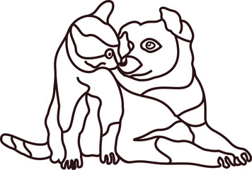 dogs cat vector pets care logo design