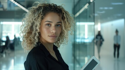 The confident businesswoman with tablet