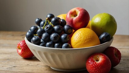 A bowl of fruit with a bunch of different fruits in it