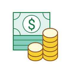 Money cash coins icon symbol logo set.