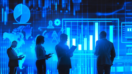 Business team with data-driven graphics