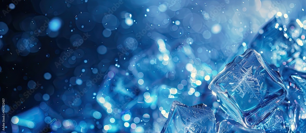 Aufkleber ice crystal cubes with copy space image