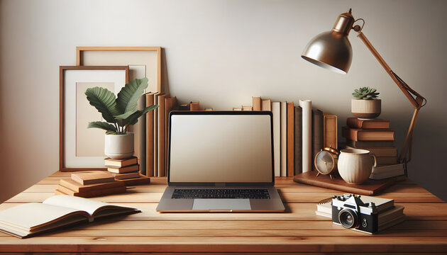 A Laptop and Desk as a Sanctuary for Inspiration and Productivity