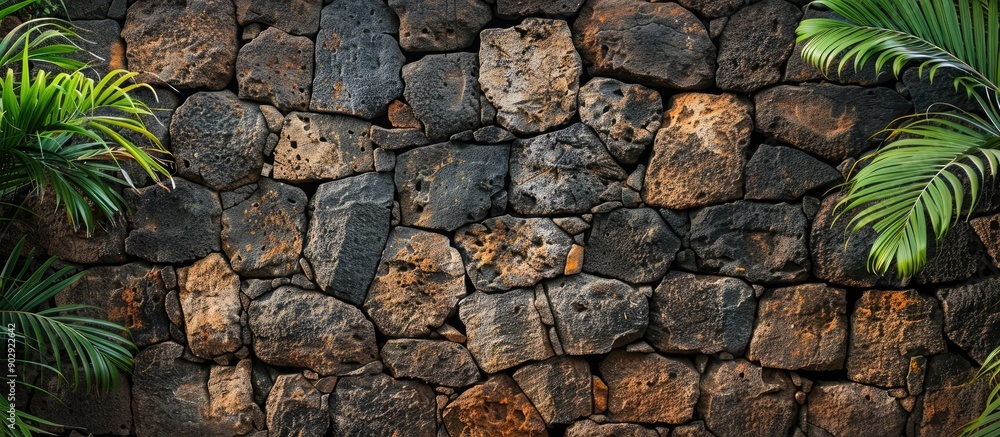 Aufkleber laterite stone wall creating a backdrop with copy space image