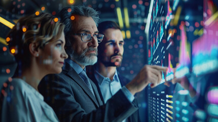 Business team with digital data graphics