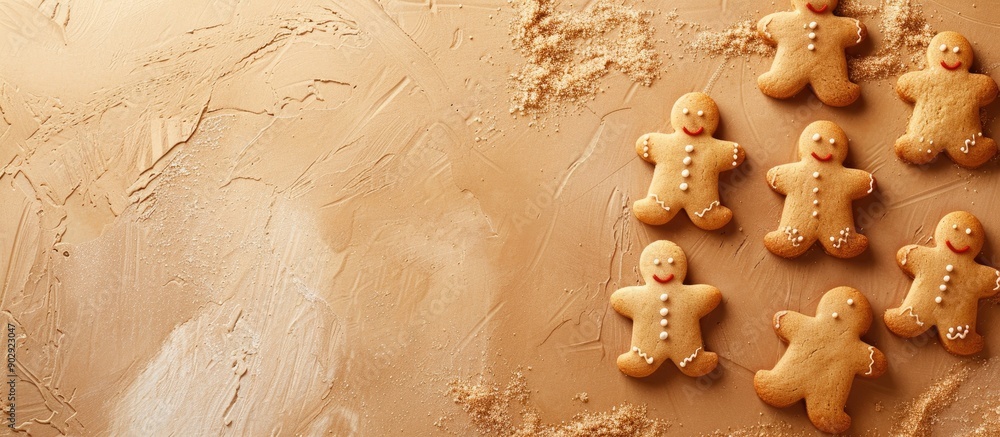 Aufkleber background of gingerbread cookies with copy space image