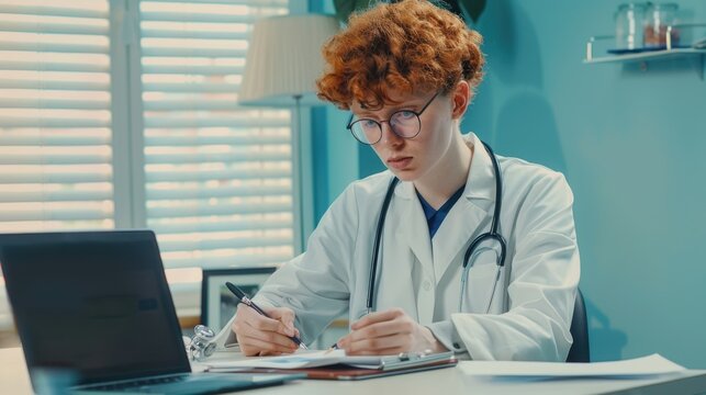 A doctor with laptop
