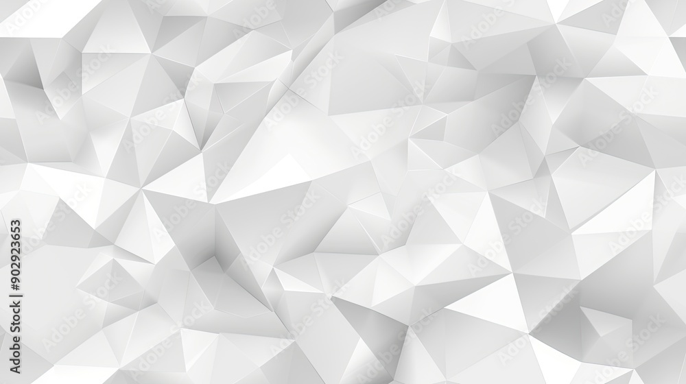 Poster the artwork features an arrangement of white geometric shapes creating depth and patterns against a 