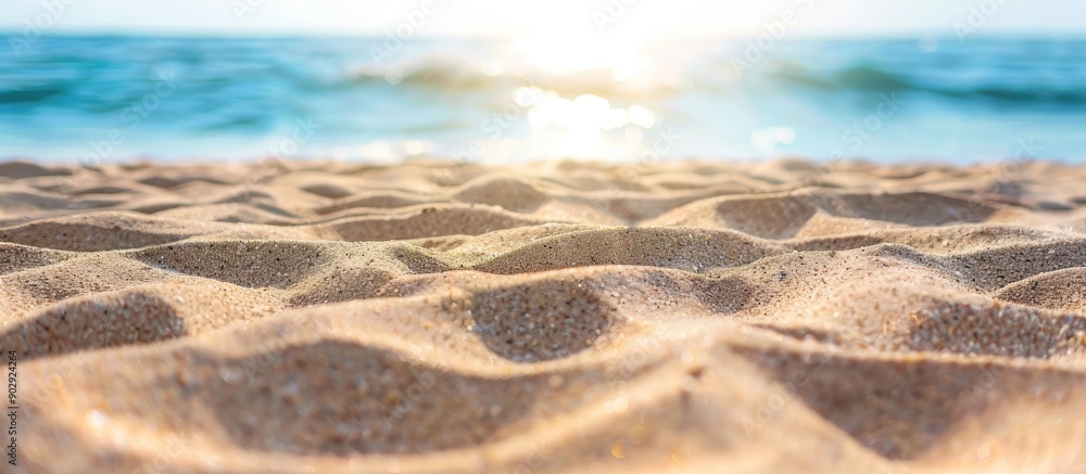 Poster seaside sand offers a scenic background for summer concepts with available copy space image