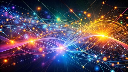 Naklejka premium Ethereal Data Streams: A Symphony of Connectivity AI generated