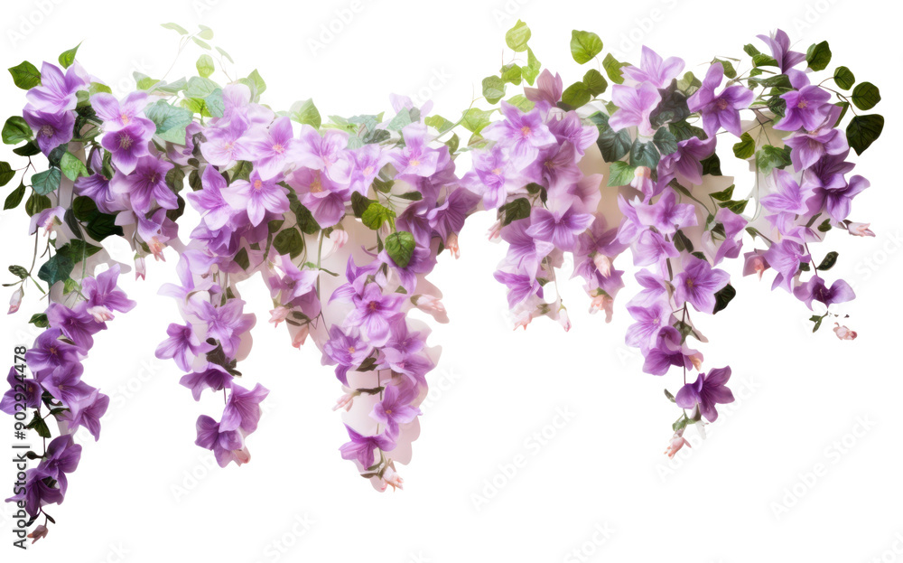 Sticker png vine with flowers hanging blossom purple plant.