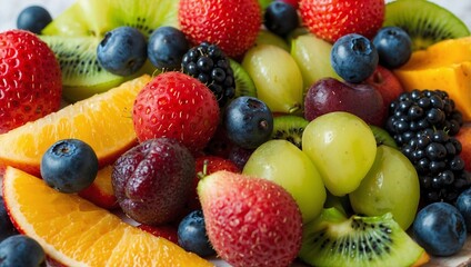 Obraz premium Fruit salad on a plate
