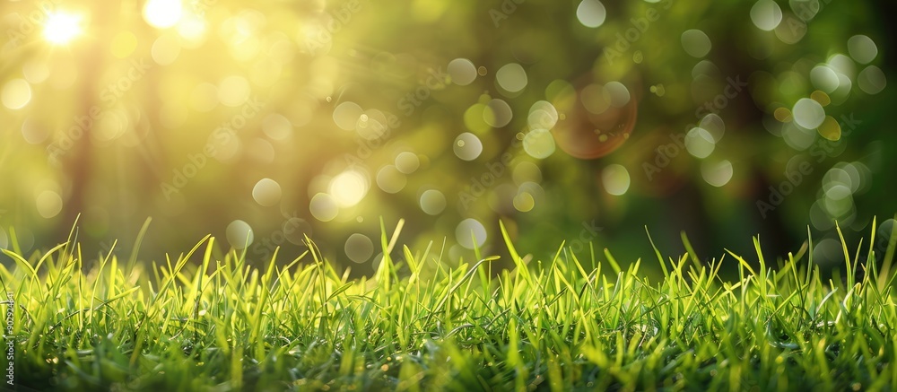 Aufkleber a background of fresh spring grass with copy space image
