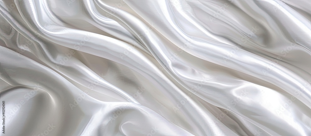 Aufkleber soft white satin fabric texture background for special occasions like weddings or anniversaries with
