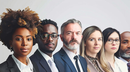 Diverse professionals with digital elements