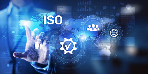 ISO standards quality control assurance warranty business technology concept.