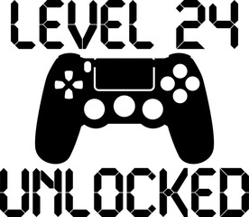 Game Controller Level 24 Unlocked Birthday Logo