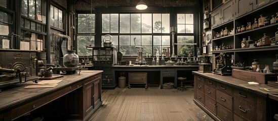 Vintage Chemistry Lab Interior