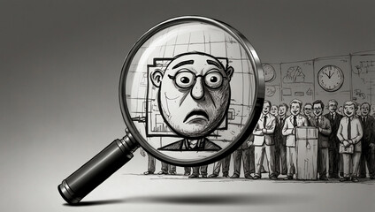 Conceptual picture collage illustration, HR human resources, choosing vacancy candidate concept