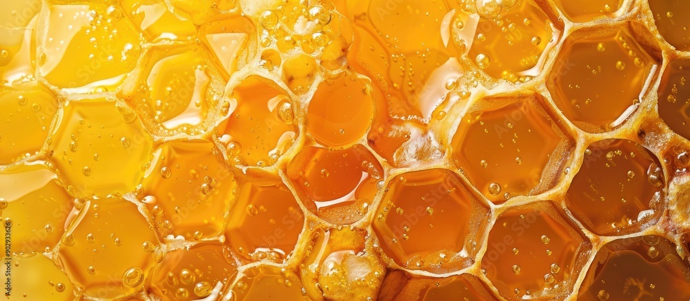 Poster Full frame beeswax with honey background perfect for copy space image
